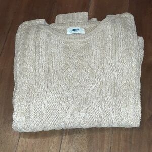 Old Navy Women's Beige Cable Knit Sweater
